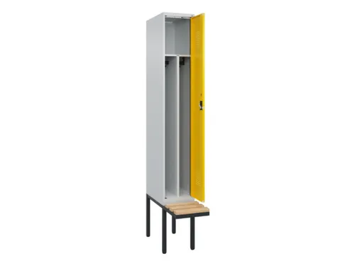 locker met bank,voor scheiding van kleding,HxBxD 2120x300x815mm,1vak
