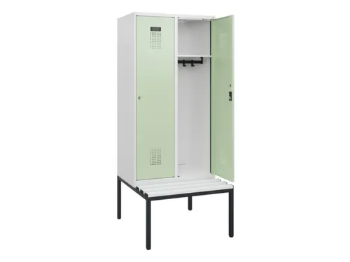 locker met bank,HxBxD 1950x800x815mm,2vak,vak B 400mm,cilinderslot