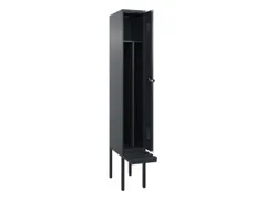 locker met bank,voor scheiding van kleding,HxBxD 2120x300x815mm,1vak