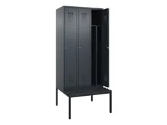 locker met bank,voor scheiding van kleding,HxBxD 2120x900x815mm,3vak