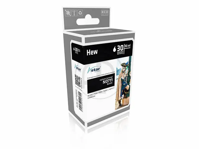 As15171 Astar Hp 711 Dnj Inkt Zwart Rebuilt Chip 80Ml