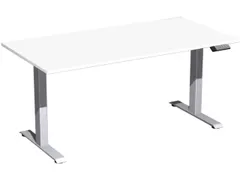 Elektrisch ihv bureau,HxBxD 630-1280x1600x800mm,blad wit