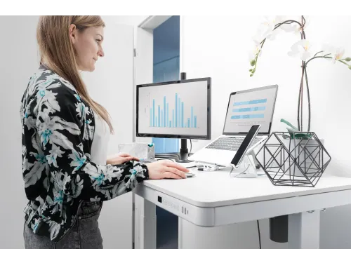 Elektrisch Verstelbaar Bureau 120x60cm USB Wit