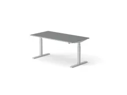 Elektrisch ihv bureau,HxBxD 650-1310x1600x800mm,blad donkergrijs
