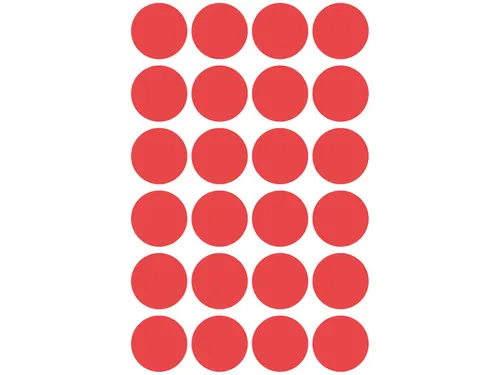 Etiket Zweckform 18mm rond blister 4 vel a 24 et. rood Non-permanent