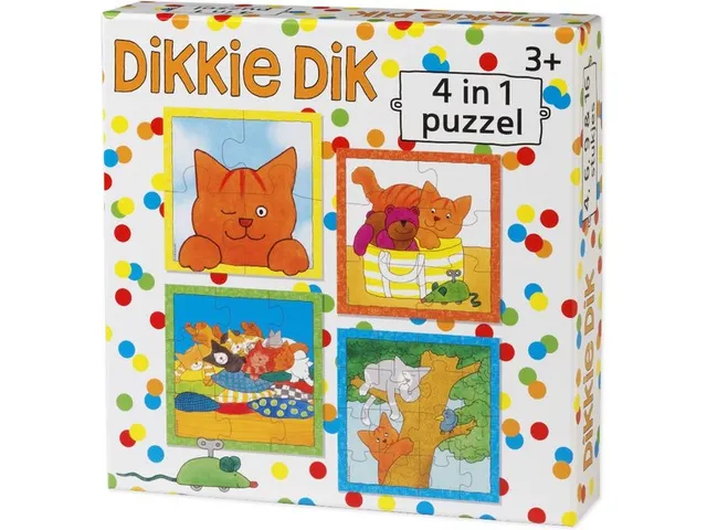 Bambolino Toys Puzzel Dikkie Dik 4in1 puzzel 4+6+9+16 stukjes
