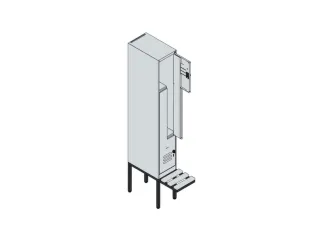 Z-garderobekast,HxBxD 2120x300x815mm,2vak,vak B 300mm,cil.-slot - 3