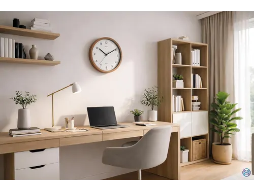 wandklok Grain quartz 31 cm kunststof donker hout