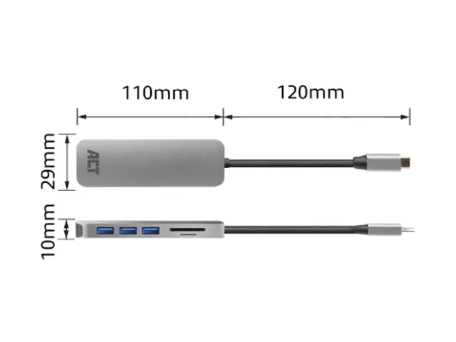 USB-C Hub 3.0 3x USB-A Cardreader PD