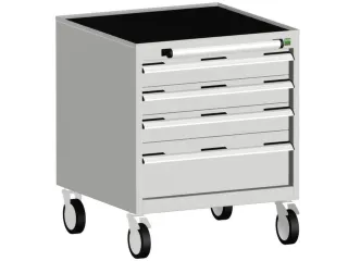 ladekast verrijdbaar 780x650x525mm 4laden romp RAL7035 front RAL7035 - 1