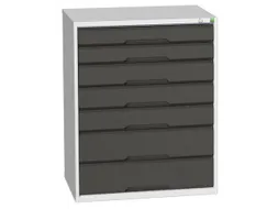 ladekast HxBxD 1000x800x550mm 7laden romp RAL7035 front RAL7016