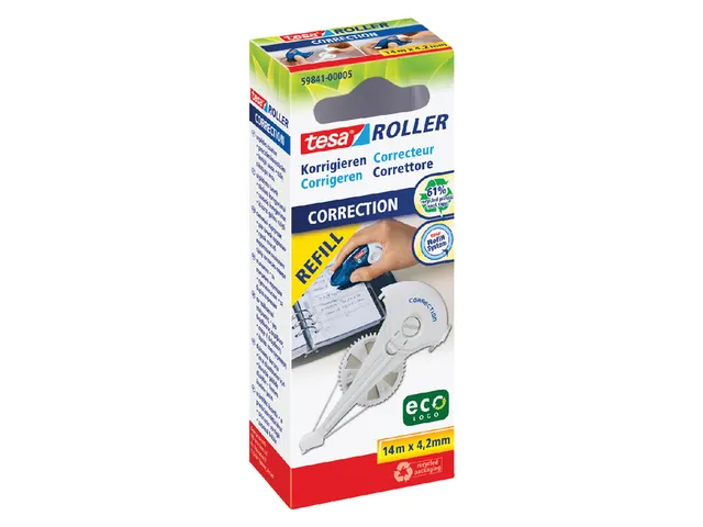 Correctierollervulling Tesa ecoLogo 4.2mmx14m in hangdoosje