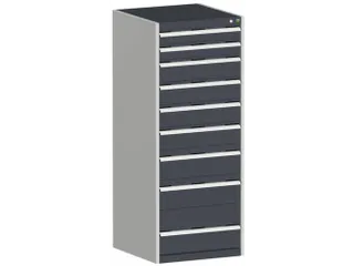 ladekast HxBxD 1600x650x650mm 9laden RAL7035 front RAL7016 - 1