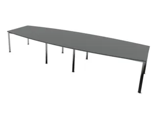 vergadertafel,HxBxD 740x4000x1400mm,vatvormig,MS-donkergrijs - 3