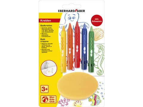 Badkrijtjes Eberhard Faber met spons 5st. op blisterkaart
