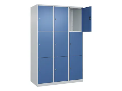 lockerkast,HxBxD 1850x1200x500mm,3x3vakken,vak B 400mm,cil.-slot