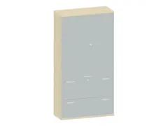 Kantoorkast 1920x1000x430mm Decor Romp Esdoorn Decor Front Lichtgrijs