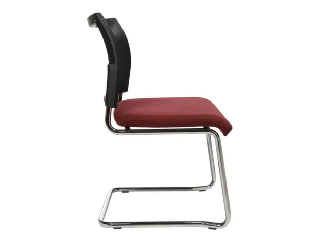 Siège visiteur assise bordeaux dossier maille noir assise HxlxP 450x4