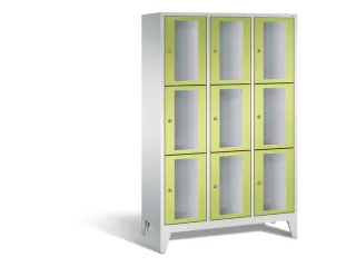 lockerkast 1850x1200x500mm 3x3 vakken Cilinderslot Poten, RDS1108060 - 2