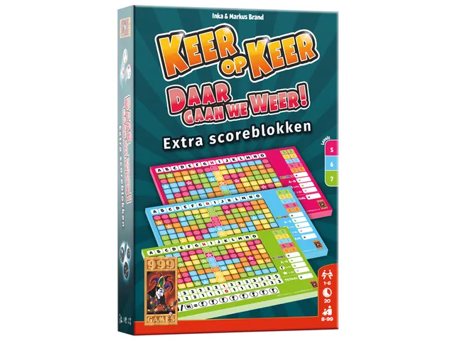 Scoreblok Keer op Keer level 5,6 en 7