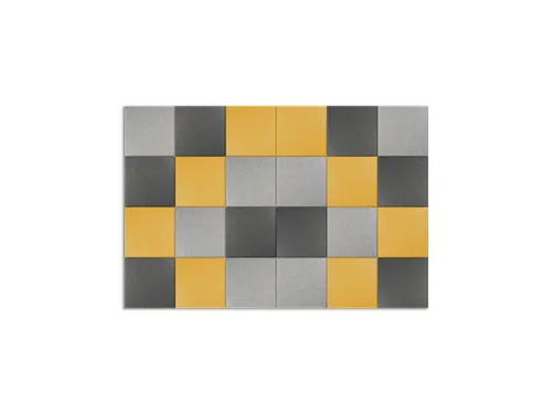 Akoestische PET-vilt wandtegels 30x30cm Combi Geel 24 Stuks