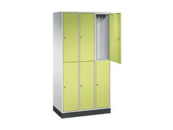 Dubbeldekse garderobekast,RAL 7035/RDS1108060,HxBxD 1950x920x500mm