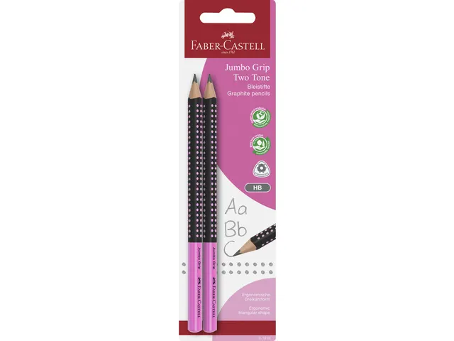 Set de 2 crayons Faber-Castell Jumbo Grip en blister Grip. Crayons gra