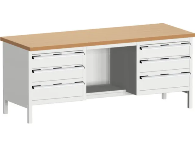 werkbank met opbergruimte,HxBxD 840x2000x750mm,beukenblad