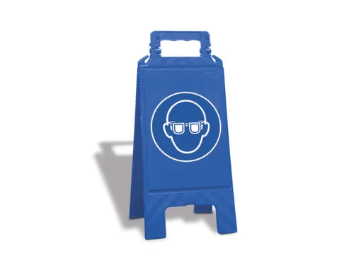 Gebodsbord,Oogbescherming Dragen,Vloeropsteller,Kunststof,Blauw