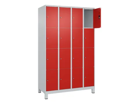 lockerkast,HxBxD 1950x1200x500mm,4x4vakken,vak B 300mm,cil.-slot