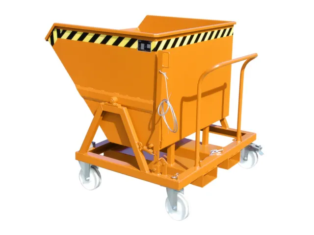 Kiepbak Staalplaat 1170x1200x1245mm Inh. 0.55m³ 1000kg Oranje