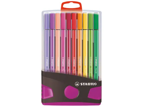 Viltstift Stabilo 68 Box Lila 20Stuks Assorti