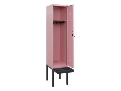 locker met bank,HxBxD 1950x400x815mm,1vak,vak B 400mm,draaigrendel