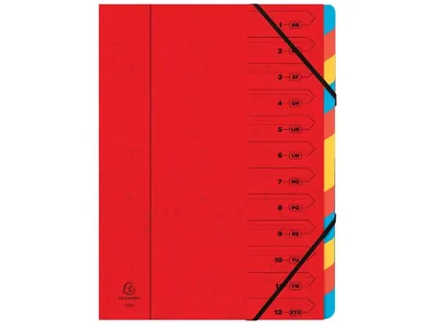 Sorteermap 12-delig, rood