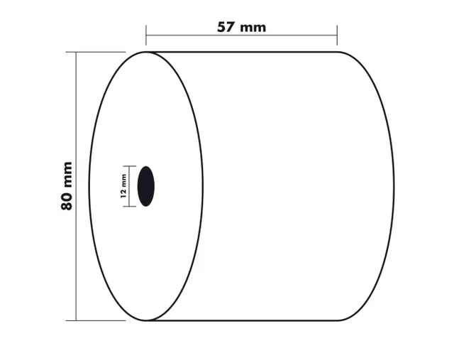 Kassarol 57x80x12x76 1-laags thermisch 55 Gram zonder BPA