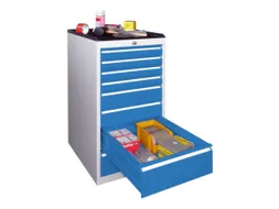 ladekast 1000x500x600mm 8laden cilinderslot RAL7035 front RAL5012