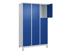 lockerkast,HxBxD 1950x1200x500mm,3x3vakken,vak B 400mm,cil.-slot