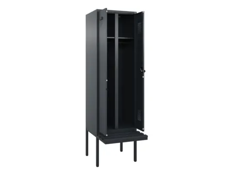 locker met bank,voor scheiding van kleding,HxBxD 2120x600x815mm,2vak