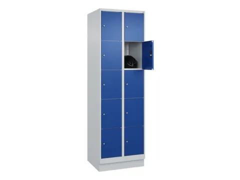 lockerkast,HxBxD 1950x600x500mm,2x5vakken,vak B 300mm,cil.-slot,sokkel