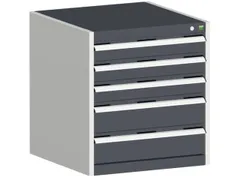 ladekast HxBxD 700x650x650mm 5laden romp RAL7035 front RAL7016