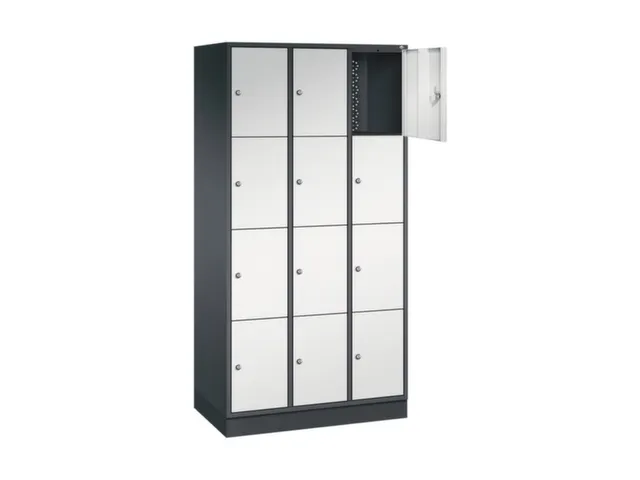 lockerkast,RAL 7021/RAL 7035,HxBxD 1950x920x500mm,3x4vakken,cil.-slot