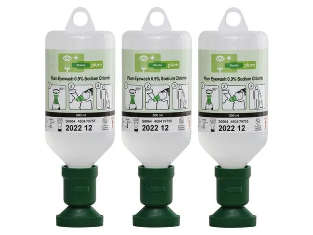 Flacons Lave-Oeil 3X Solution Saline Din En 15154-4