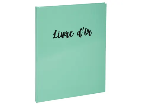 Gastenboek 100p goud 27x22 AQUAREL groen
