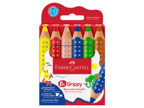 Kleurpotlood Faber-Castell Grippy XXL Jumbo etui 6 stuks