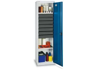 Materiaalkast 1800x500x500mm 2legborden Uitschuifbaar 7laden Ral5010 - 2