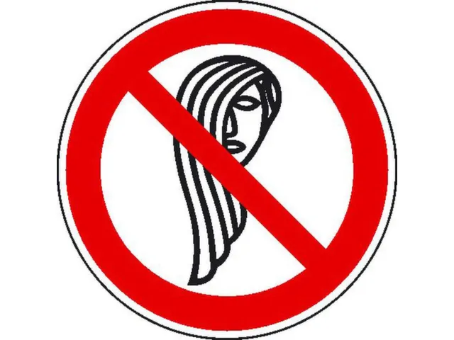 verbodsbord,Verboden te bedienen met lang haar,PVC,Ø 100mm