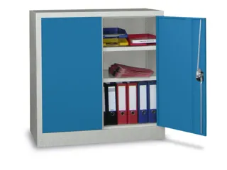 grootvolumekast met openslaande deuren,RAL7035,front RAL5012 - 2