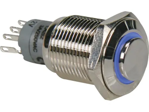 Hoge Ronde Metalen Schakelaar Spdt 1NO 1NC - Blauwe Ring