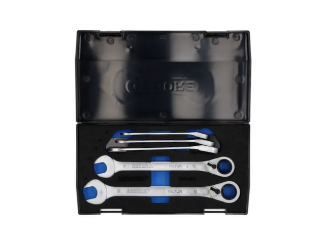 7 UR-005 Set steeksleutels met ringratel,omkeerbaar 5-delig 8-19mm