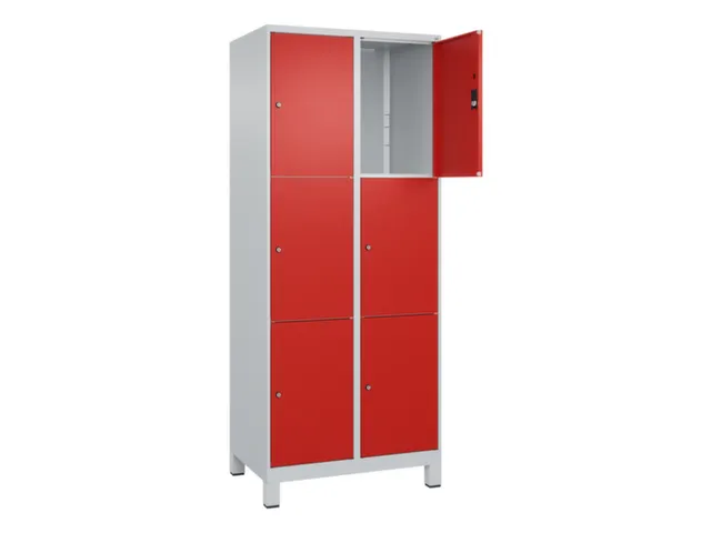 lockerkast,HxBxD 1950x800x500mm,2x3vakken,vak B 400mm,cil.-slot,voeten